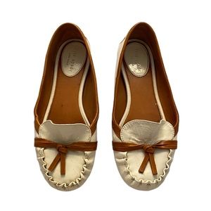 Kate Spade leather moccasin loafers in cream